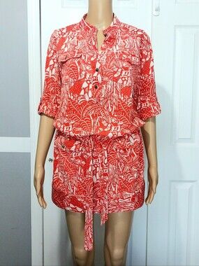 Diane Von Furstenberg Tropical Print Mini‎ Dress, Size S